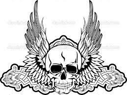 Suicide skull with gun and blood vector. Coloring Pics