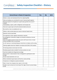 A very simple, customizable log sheet for various small business purposes. Dietary Safety Inspection Checklist Template Printable Pdf Download