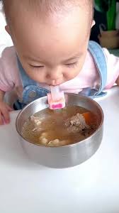 With this straw, the baby can eat the soup by himself.#babygoodthing #straw  #foryou #fpy