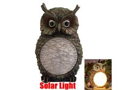 Solar Powered Owl Led Light Home Yard Decor Outdoor Light Statue Lamp Gift Wish