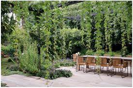 Dining Area With Open Pergola Above Garden Architecture Garden Design Shade Garden