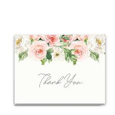 15% off with code zazpartyplan. Elegant Thank You Cards Wedding Blush Floral Watercolor Greenery