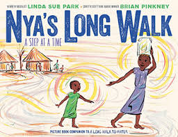 The girl, nya, is fetching water from a pond that is two hours' walk from. A Long Walk To Water Linda Sue Park