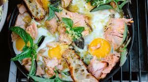 Confit Salmon With Eggs And Greens Cooking Salmon In A Bath Of Herby Citrusy Olive Oil At Home The Day Before You Hit The R Cooking Salmon Wine Recipes Eat