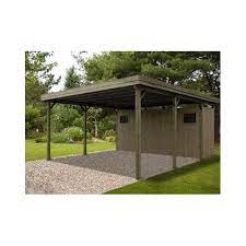 Carport Double En Bois Autoclave Atelier 6 00 X 6 70 M Abri Voiture Abris Voiture Bois Bois Autoclave