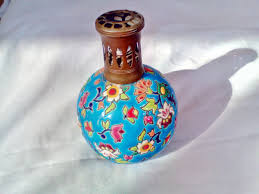 Lampe Berger Longwy Modele Ly A Points Oranges Annees 50 French Vintage Flower Decorations Fragrance Diffuser