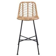 An airy rattan weave gives our stool a casual elegance that suits relaxed entertaining. Fleur Modern Classic Beige Rattan Weave Steel Frame Outdoor Bar Stool Kathy Kuo Home