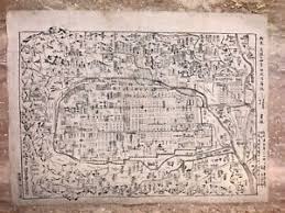 Mysteriously, this ancient map also depicts the exact latitude and longitude of a number of islands on our planet. Antique Japanese 1800s Edo Period Woodblock Print Tourist Map Ebay