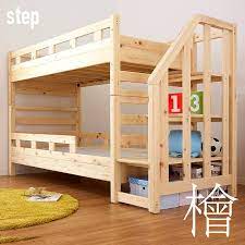 楽天市場 割引クーポン配布中 国産檜100 使用 階段付 ひのき二段ベッド kuskus4 step クスクス4 ステップ 2段ベッド 二段ベット 2段ベット ロータイプ 耐震 子供用ベッド 木製 ヒノキ おしゃれ 子供部屋 大型 家具のわくわくランド 楽天市場店 二段ベッド
