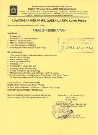 Jangan lupa ikuti kami di sosial media untuk mendapatkan update informasi loker setiap harinya Disnakertrans Lowongan Kerja Analis Kesehatan Di Rs Queen Latifa Kulon Progo