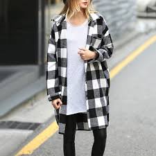 Black And White Flannel Outfit Women Pin By Dianeonated On Women Fashion Women Blouses Fashion Long Shirt Long Sleeve Plaid
