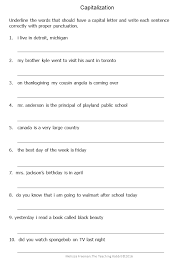 Students Add Capital Letters And Proper Punctuation To The Sentences This Capitalization Worksheets English Grammar Worksheets Punctuation Worksheets