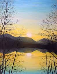 Lake bonney sa reference photo for warm sunset watercolor painting. Sunset Mountain Painting By Ronald Haber Sunset Painting Mountain Sunset Painting Mountain Paintings