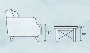 Height the standard coffee table height is between 16 and 18, however, we recommend choosing a coffee table height that pairs well with your sofa. How To Choose The Right Size Coffee Table Happy Haute Home