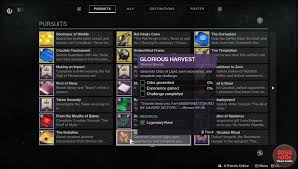 Does he need to complete a specific quest or something. Destiny 2 Glorious Harvest Weekly Bounty Challenge Completed