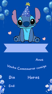 Convite do Stitch em Branco: 12 Modelos Grátis para Festas Infantis