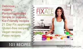fixate 21 day fix cookbook recipes to