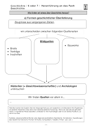 Heranfuhrung An Die Geschichte Quellen Und Darstellung Unterrichtsmaterial Im Fach Geschichte In 2020 Geschichte Kenntnisse Unterrichtsmaterial
