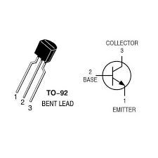 When looking at the flat side with the leads pointed downward, the three leads emerging from the transistor are, from left to right, the emitter, collector, and base. Transistor Ksc945 C945