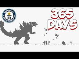 Playing Chrome Dinosaur Game For 1 Year World Record Youtube Dinosaur Games World Records Youtube
