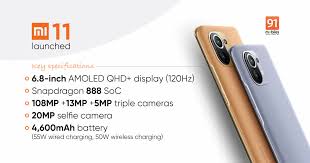 Features 6.81″ display, snapdragon 888 chipset, 4600 mah battery, 256 gb storage, 12 gb ram, corning gorilla glass victus. Mi 11 Launched With Snapdragon 888 108mp Triple Cameras And More Price Specifications 91mobiles Com