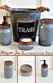 Maybe you would like to learn more about one of these? Perfect I Love This Rustic Mason Jar Bathroom Set With The Galvanized Trash Can Farmhousebathroom Mason Jar Bathroom Rustic Bathroom Decor Rustic Mason Jars