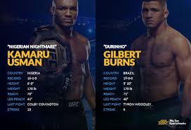 Kamaru usman is an up and coming ufc fighter, who could very well be one of the top fighters of all. Usman Vs Burns Betting Preview Odds Prediction For Ufc 251 My Top Sportsbooks