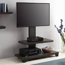 Because tvs are measured diagonally and tv consoles are measured horizontally, be sure to record and consider the width of your screen when choosing your console. Whalen 2 Shelf Television Floater Mount For Tvs Up To 55 Perfect For Flat Screens Weathered Dark Pine Finish Walmart Com Walmart Com
