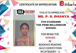 Each blank certificate template has changeable background colors and an option to swap the decoration or remove it all together. Bookwiz Category 3 Winner Quiz Public Speaking Competition