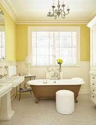 It has gray tile flooring and yellow walls dominated by marble tile backsplash. 75 Beautiful Bathroom With Yellow Walls Pictures Ideas July 2021 Houzz