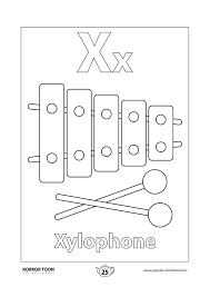 Xylophone Coloring Page Abc Coloring Book Coloring Books Abc Coloring Printables Free Kids
