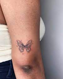 Sticks Not Stones London On Instagram Reposting This Cute Butterfly I Love The Hint Of Blue Ink Used As Stone Tattoo Simplistic Tattoos Blue Ink Tattoos