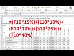 Cara menghitung nilai raport kurikulum 2013. Tutorial Hitung Perkalian Nilai Raport Ms Excel Terbaru Untuk Pemula Youtube