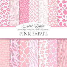 Download Pink Animal Prints Digital Paper Baby Girl Safari Patterns Scrapbook Background
