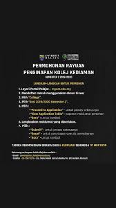 Permohonan ke pusat perubatan universiti malaya. Kolej Kediaman Kesembilan Um On Twitter Assalamualaikum Salam Sejahtera Sila Ambil Maklum Bahawa Permohonan Rayuan Penginapan Kolej Kediaman Bagi Semester 2 Sesi 2019 2020 Akan Mula Dibuka Pada 6 Februari Hingga 31