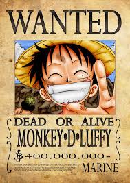 Luffy, cuyo objetivo es encontrar el tesoro conocido como el one piece. Poster Wanted Di One Piece Dubai Khalifa