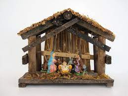 See more ideas about nativity, diy nativity, christmas nativity. Vintage Nativity Creche Set Small Rustic Wood Manger Scene 5 Etsy Classic Christmas Decorations Wood Manger Wood Post