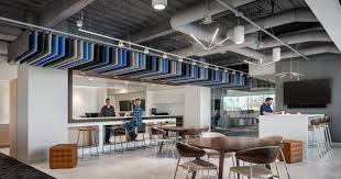 Ewparchitects Open Ceiling Commercial Break Room Design For The Rsna It Lab Oakbrook Il Zint Corporate Office Design Break Room Design Office Ceiling Design