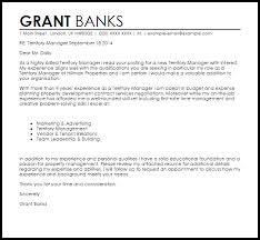 Territory Manager Cover Letter Sample Cover Letter Templates Examples