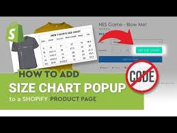 how to create size chart popup to shopify product page