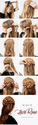 Lace Rose Half Up Hairstyle Tutorial Step By Step Long Hair Styles Diy Hairstyles Easy Hair Styles