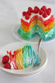 Rainbow Crepe Cake Recipe Crepe Cake Rainbow Food Desserts