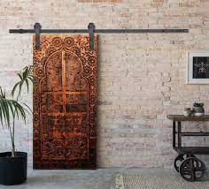 Huge Carved Wood Wall Art Panel Barn Door 95 X45 Moroccan Indian Inspired Housewarming Gift Room Door Design Carved Wood Wall Art Door Design