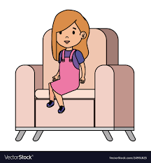 little sitting in sofa character