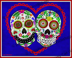 Day of the dead, by betsy may. Celebrate Valentines Day Or A Wedding With My Original Mexican Sugar Skulls Art Print Vday Valenti Skull Art Sugar Skull Art Print Sugar Skull Wedding Decor