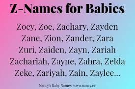 Z Names For Babies Baby Names Z Names Names For Characters