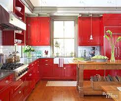 Kitchen backsplash designs are as varied as the kitchens that accommodate them. Subway Tile Backsplash Red Kitchen Walls Red Cabinets Red Kitchen