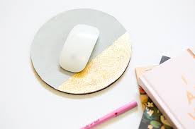Personalized golden stripe on green grass mouse pad. Diy Suede And Gold Leaf Colorblock Mousepad Lovely Indeed