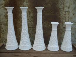 Look for the ring of fire. if you hold old milk glass up to the light, you should see a rainbow of subtle colors. Milk Glass Vases Hrj Events Vintage Rentals