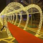 Christmas Decoration Arch Heart LED Holiday Motif Lights Custom Outdoors  Large Lamps 3D Street Decorative New Year Lighting